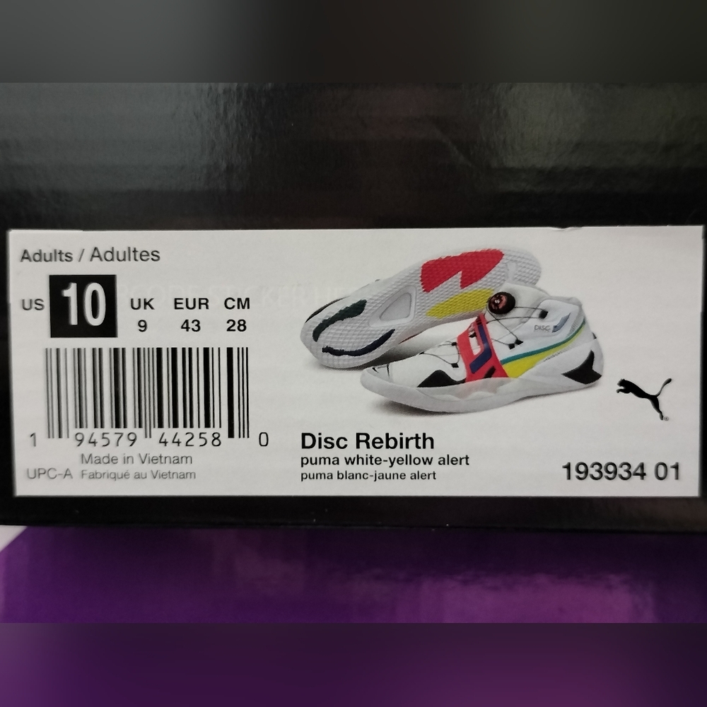 PUMA Disc Rebirth 'White Multi" 193934 01 - Men Size US 10